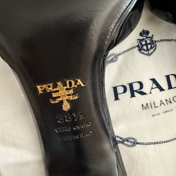 Genuine Prada Calzature Donna Black Patent Heels - Picture 6 of 10
